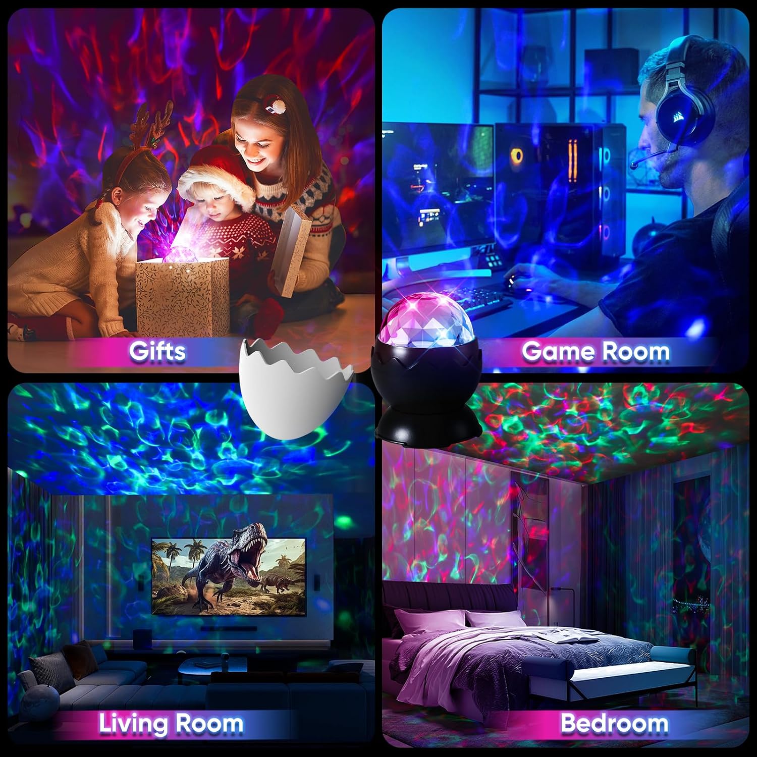 UweSmartLightingHouse Red Night Light, 2-in-1 Galaxy Projector, Light relaxation Lamp, Light Projector, 670nm Red Light for Bedroom, Gift…
