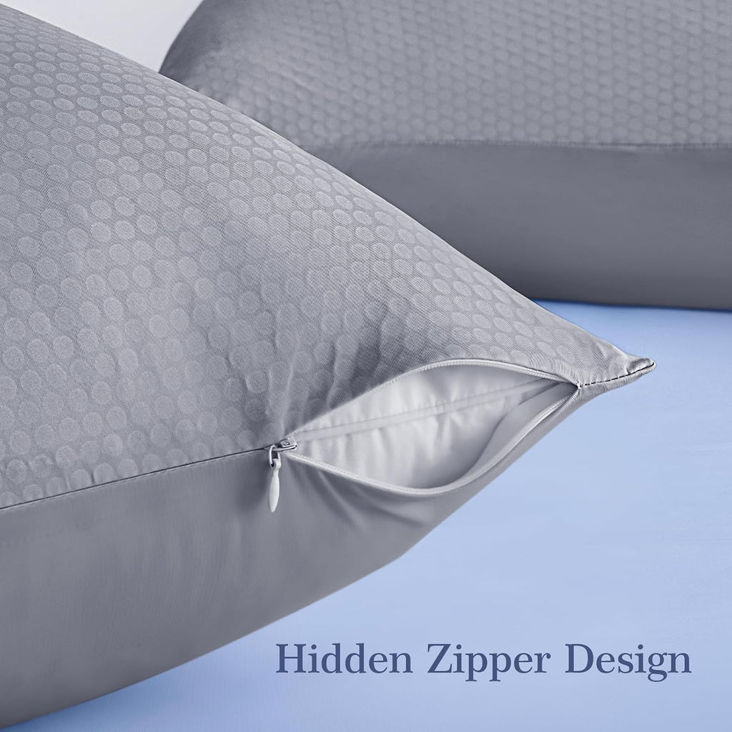 LUXEAR PCM Cooling Pillow Cases, 2 Pack Arc-Chill Q-Max>0.5 Ultra Cool Pillowcases with PCM Print Wick Moisture, Hidden Zipper Cold…
