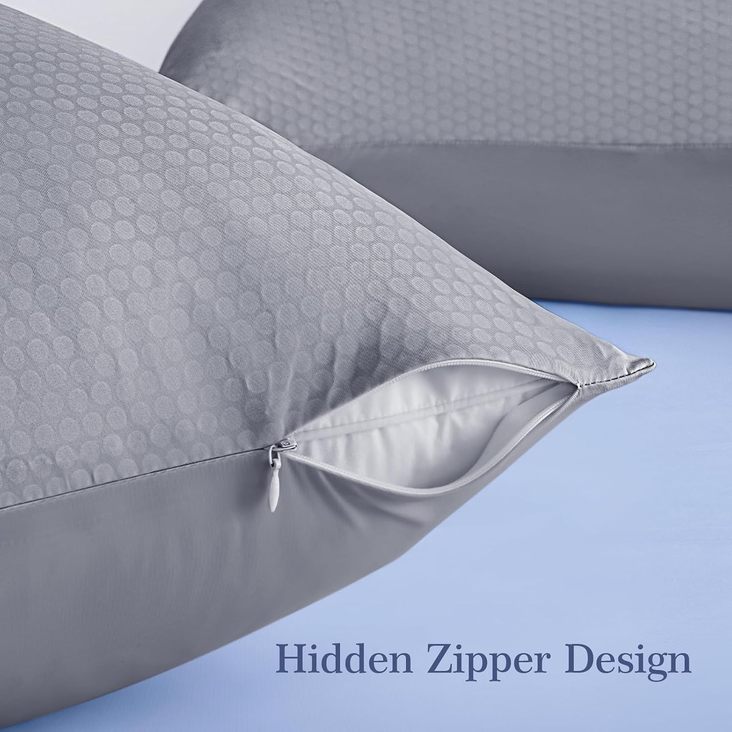 LUXEAR PCM Cooling Pillow Cases, 2 Pack Arc-Chill Q-Max>0.5 Ultra Cool Pillowcases with PCM Print Wick Moisture, Hidden Zipper Cold…