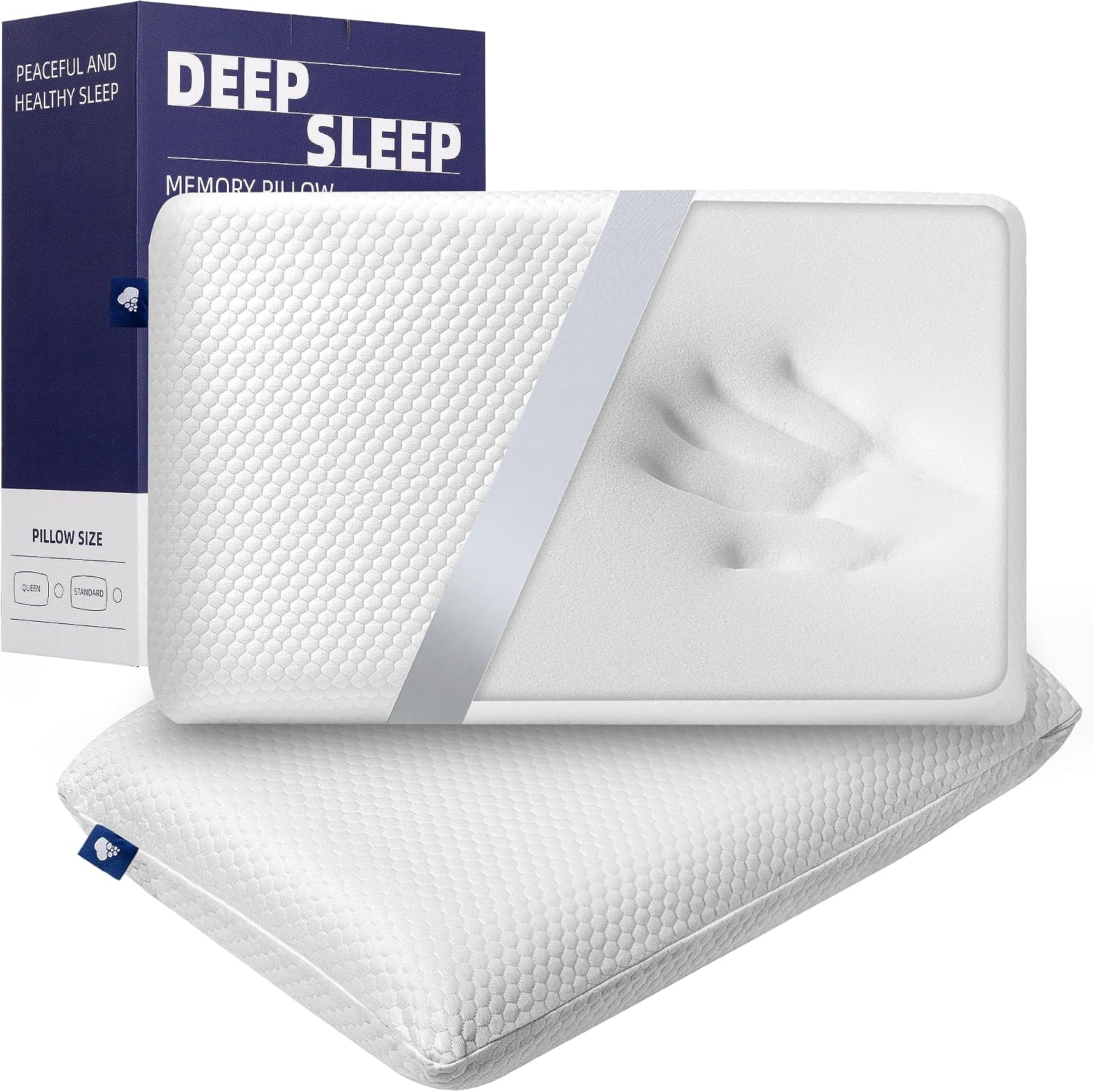 hyvecloud Cooling Memory Foam Bed Pillow Adaptive Pillows for Neck Medium Firm Pillow for Side Back and Stomach Sleepers Keep Pressure Reli…