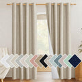 NICETOWN Taupe 100% Blackout Linen Curtains 84 inch Long Burg, Farmhouse Thick Completely Blackout Window Treatment Panels Thermal…