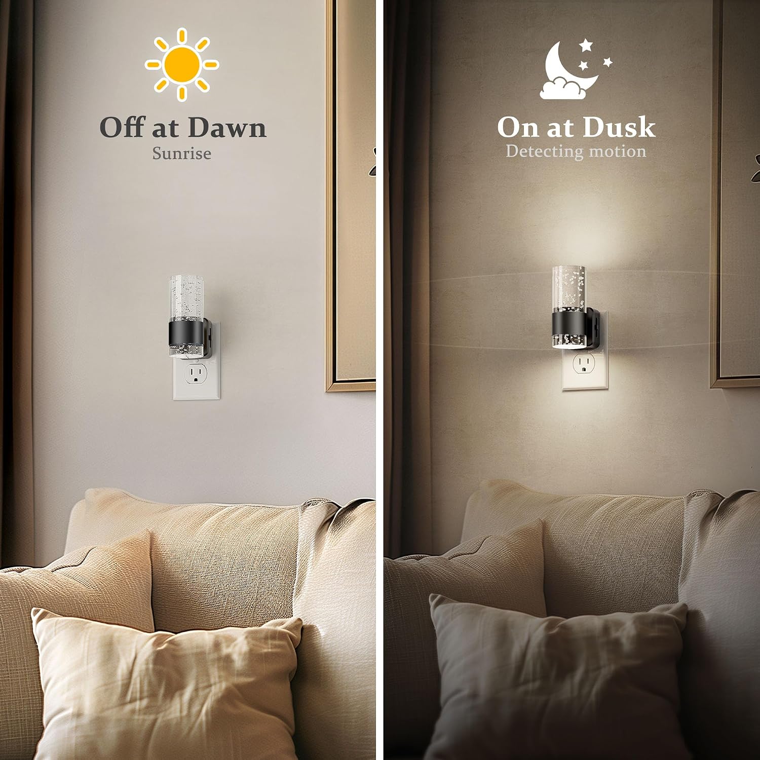 JandCase Night Light, Night Lights Plug into Wall,2 Pack LED Nightlight with Adjustable Brightness, 5000K, Automatic Night Light Plug in…
