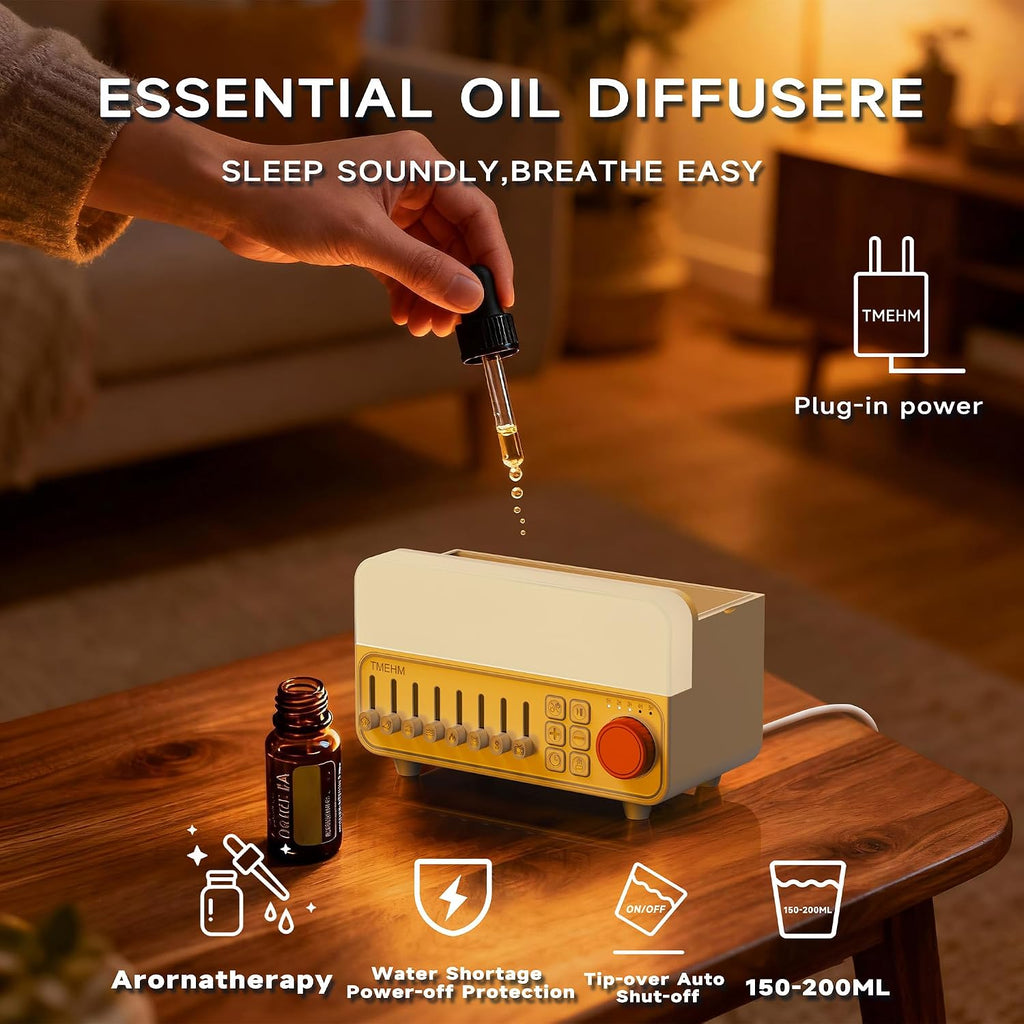 TMEHM 4-in-1 Sleep Sound Machine with White Noise & 8 Nature Sounds, Bluetooth Speaker, Night Light & Aroma Diffuser with Timer for Baby…
