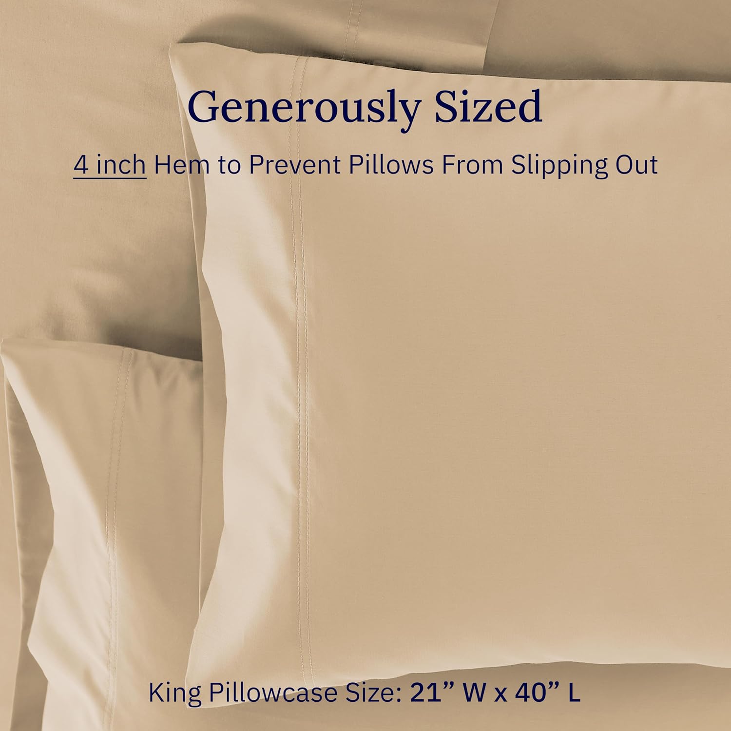 CaliforniaDesignDen California Design Den Luxuriously Soft 600 Thread Count, 100% Cotton, Crisp King Pillowcases Set of 2, Fits King Size P…