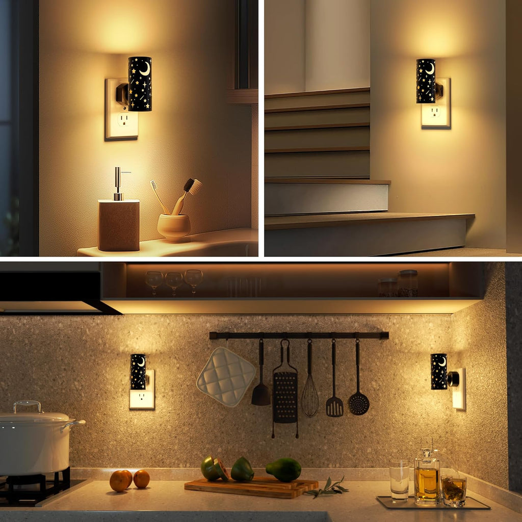 LED Night Lights Plug into Wall, 2-Pack 3000K Bright Plug in Nightlight, Dusk-to-Dawn Sensor, Dimmable 0-100LM, Auto-On/Off, Home Decor…