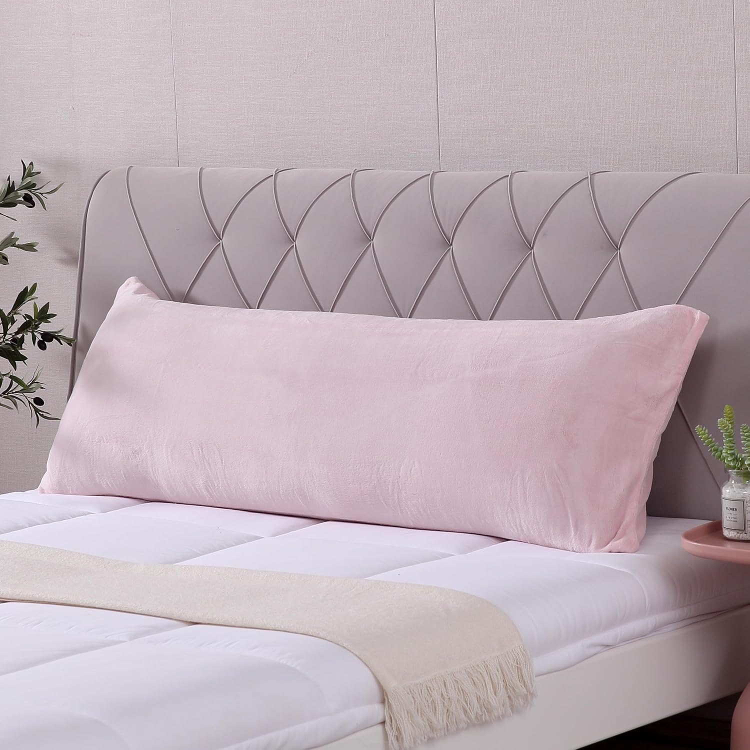 Evolive Body Pillow Cover 21"x54", Ultra Soft Plush Body Pillowcase with Hidden Zipper, Cozy Fluffy Long Pillow Case for Side Sleepers, Pre…
