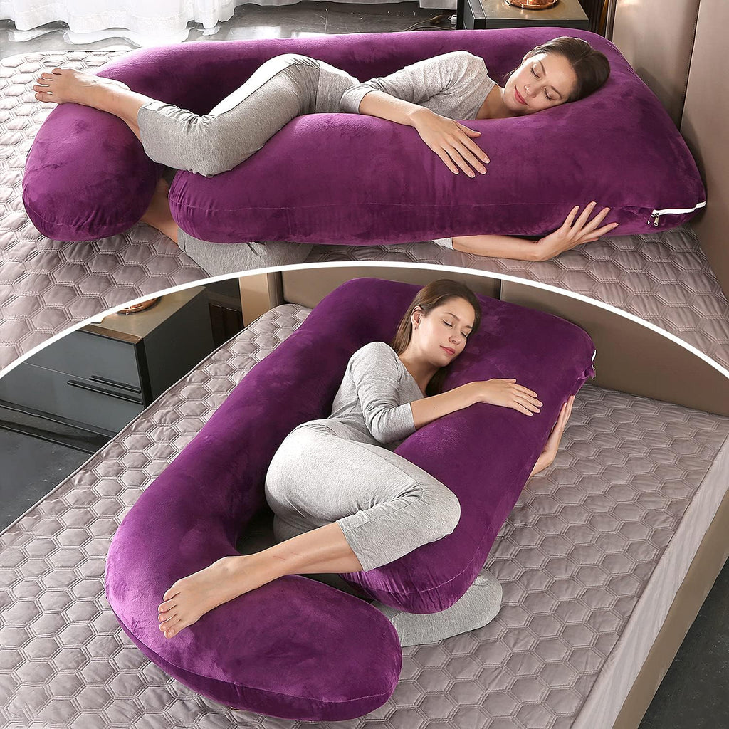 U-Shaped Full Body Pregnancy Pillow for Sleeping – 57" Maternity Pillow with Removable Cover, Support for Back, Legs, Belly & Hips…