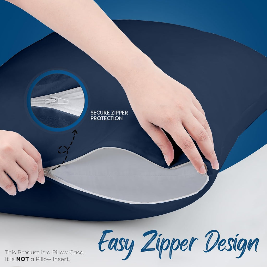 Utopiabedding Utopia Bedding 100% Waterproof Pillow Protectors with Zipper King Size (Set of 4), Bed Bug and Dust Mite Proof Zippered Pillo…