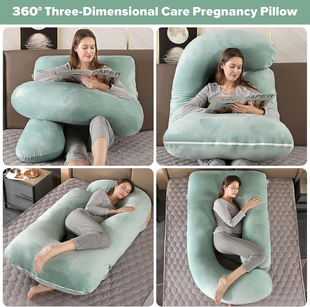 U-Shaped Full Body Pregnancy Pillow for Sleeping – 57" Maternity Pillow with Removable Cover, Support for Back, Legs, Belly & Hips…