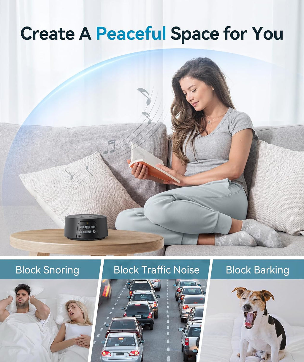 Dreamegg White Noise Machine, Sound Machine for Sleeping Baby, Kids, Adult (D3Pro-Black) 1 Count 2.5 inches Plastic