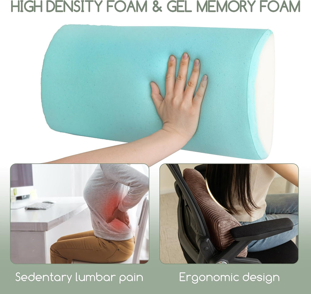 Higogogo Lumbar Support Pillow for Recliner Chair/Accent Chair/Couch, Memory Foam Back Support Cushion for Elderly, Recliner Cushions for B…