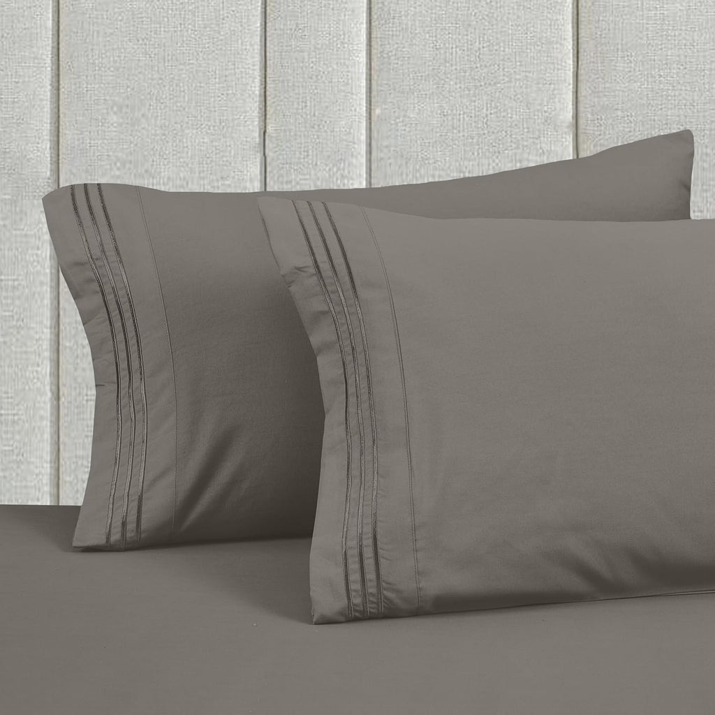 MocassiLuxuryBedding Mocassi Twin Size 4-Piece Bed Sheet Set - 1800 Hotel Quality Microfiber 18-24 Inches Extra Deep Pocket Fitted Sheet- L…