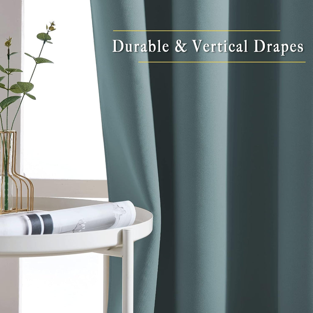 Nicetown Bedroom Blackout Curtains Panels - Triple Weave Energy Saving Thermal Insulated Solid Grommet Blackout Draperies for Patio, 1 Pair…