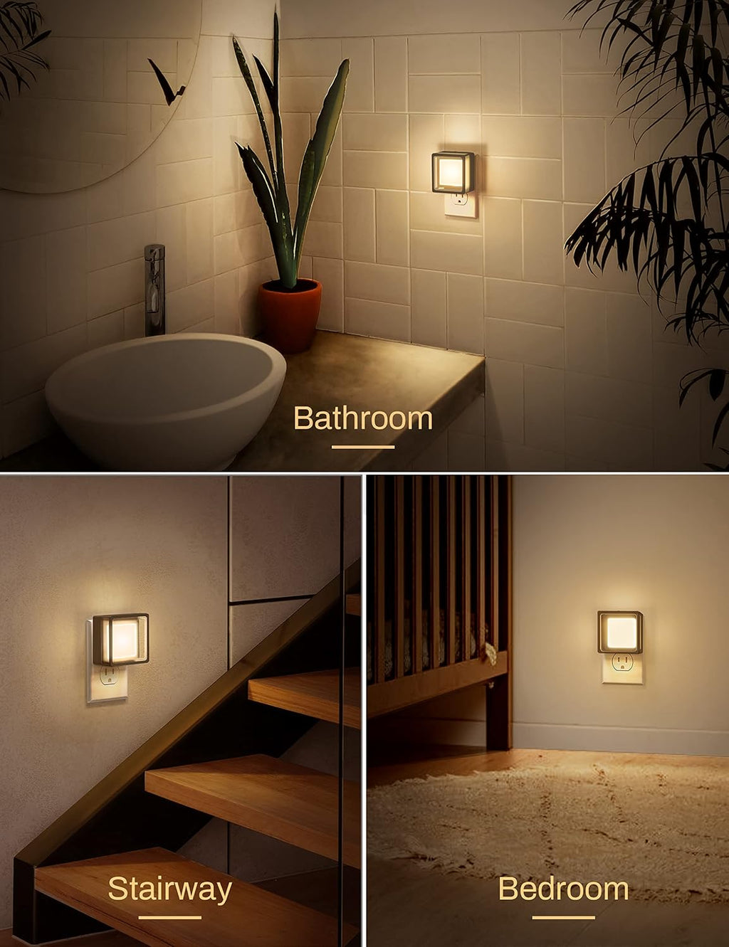 DORESshop LED Night Light, Night Lights Plug Into Wall [2 Pack] with Dusk-to-Dawn Sensor, Dimmable Nightlights, Adjustable Brightness for…