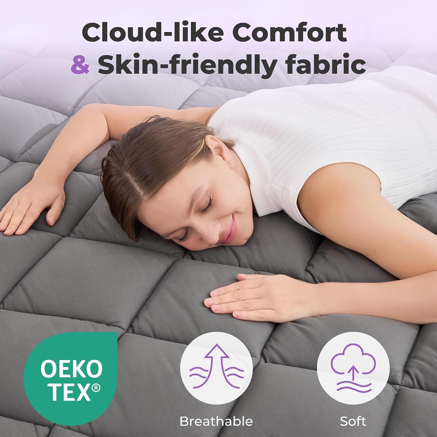 SINWEEK 5 Inch Dual Layer Memory Foam Mattress Topper Twin XL Size, 2 Inch Gel Memory Foam Plus 3 Inch Plush Soft Pillow Top Cover for…