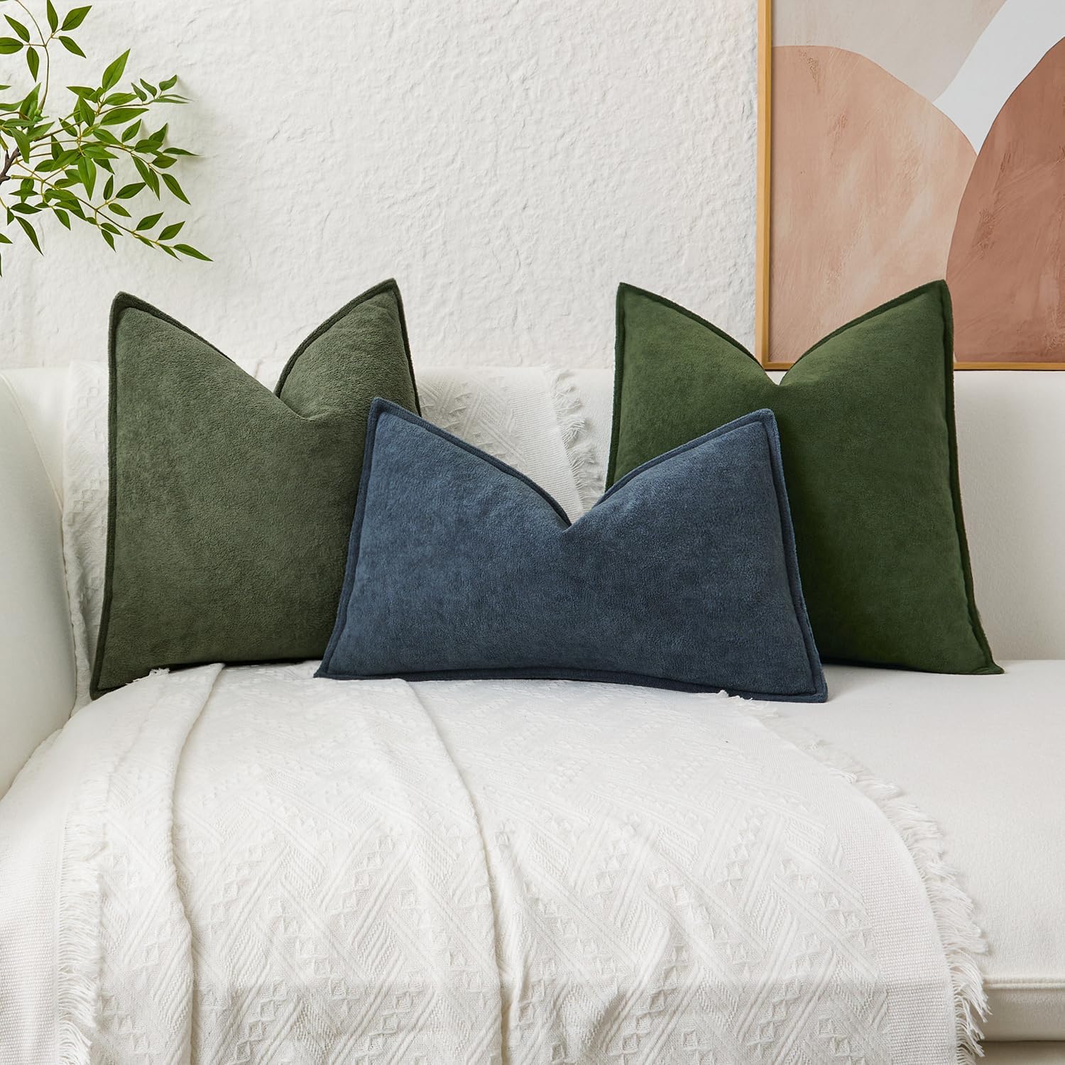 KevinTextile Kevin Textile 12x24 Inch Lumbar Pillow Cover 1 Pack Soft Boucle Textured Decorative Waterproof Rectangle Cushion Elegant Accen…