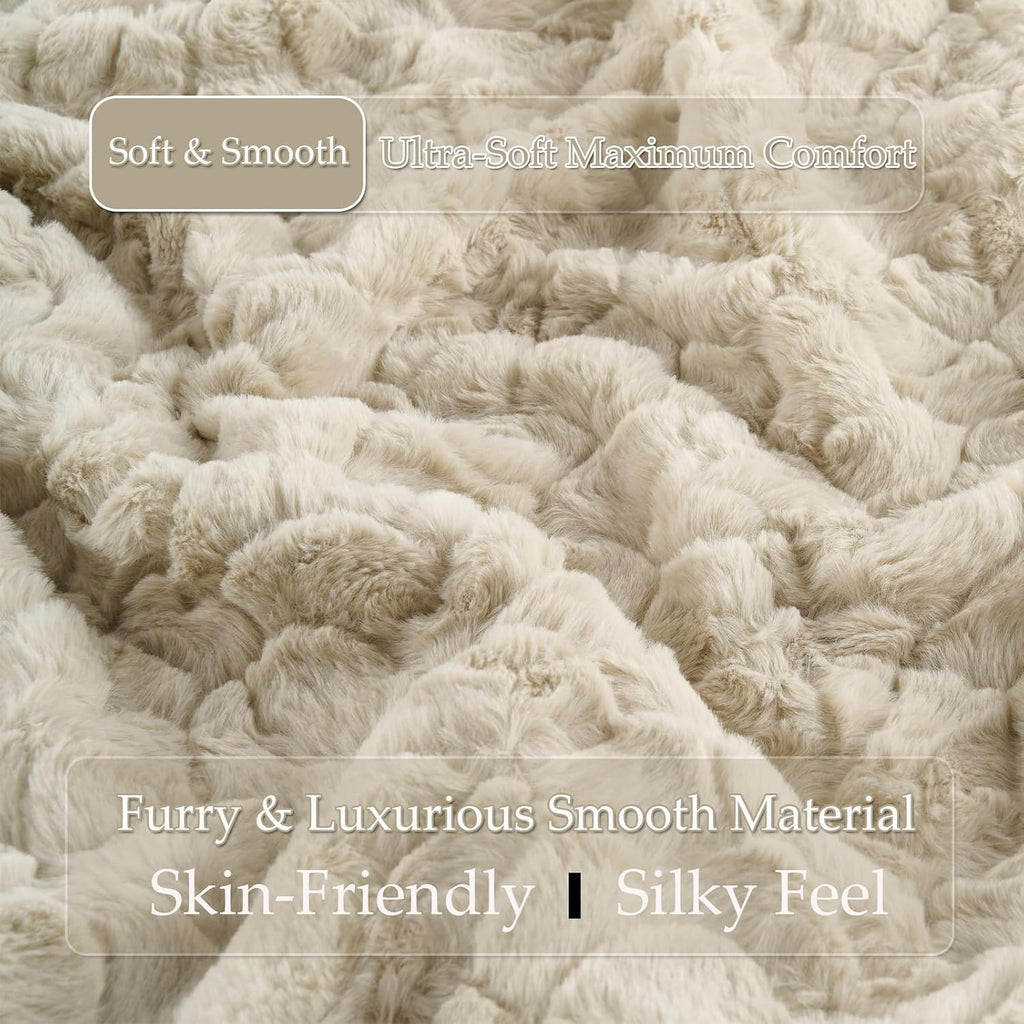 HKMR Fluffy Faux Rabbit Fur Body Pillow, Memory Foam Pregnancy Pillow for Side Sleep Body Pillow,20x54 Long Pillow for Adults-Tapue 2…