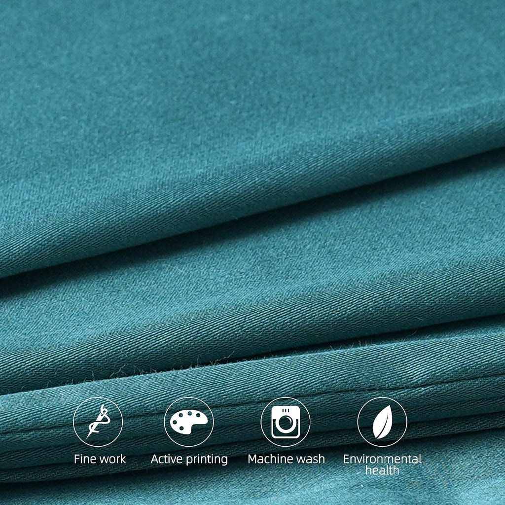 BestSeason Cotton Pillow Protectors/Cover Queen Size with Zipper 2 Pack Teal Blue Pillow Cases Cooling & Breathable Bed Pillow Protectors S…