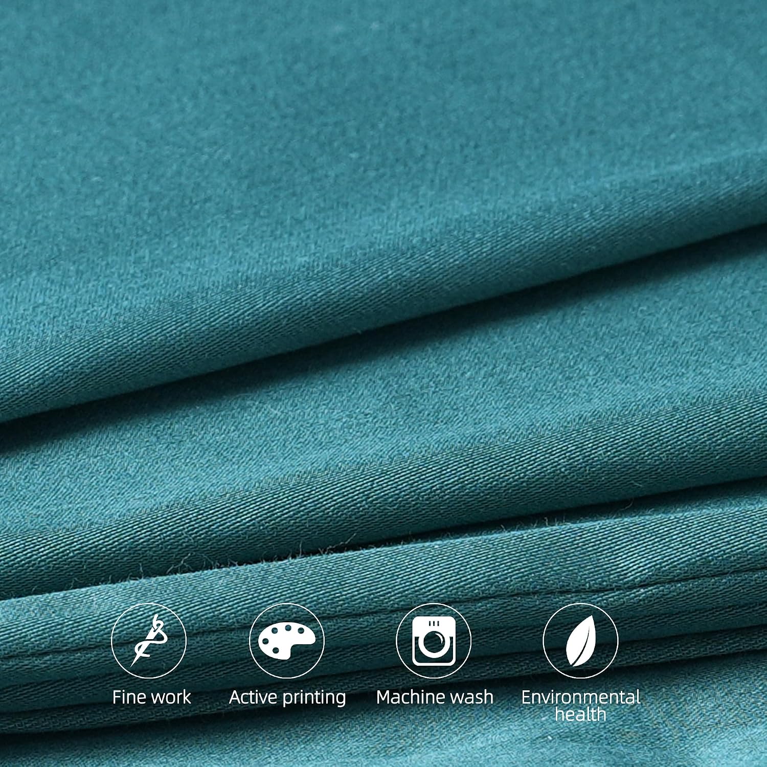 BestSeason Cotton Pillow Protectors/Cover Queen Size with Zipper 2 Pack Teal Blue Pillow Cases Cooling & Breathable Bed Pillow Protectors S…