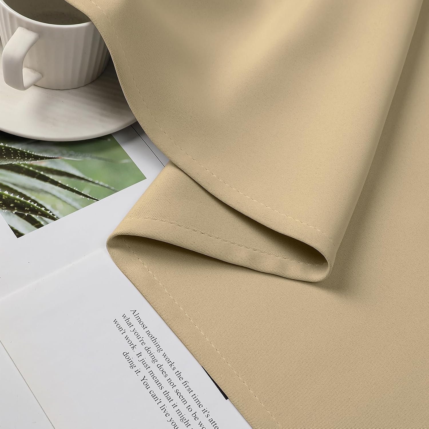 CUCRAF Beige Blackout Curtains 84 inch Length 2 Panels Set, Room Darkening Drapes for Living Room Bedroom, Thermal Insulated Light…