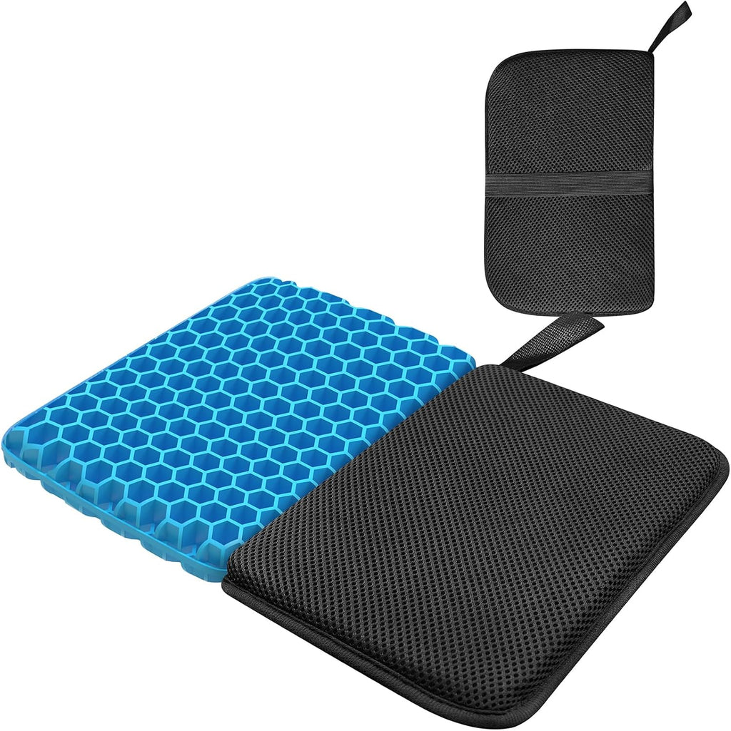 masteymoh Foldable Seat Cushion (15.7" x 11.8") Portable Gel Seat Cushion for Travel with Honeycomb Design, Portable Travel Cushion for…