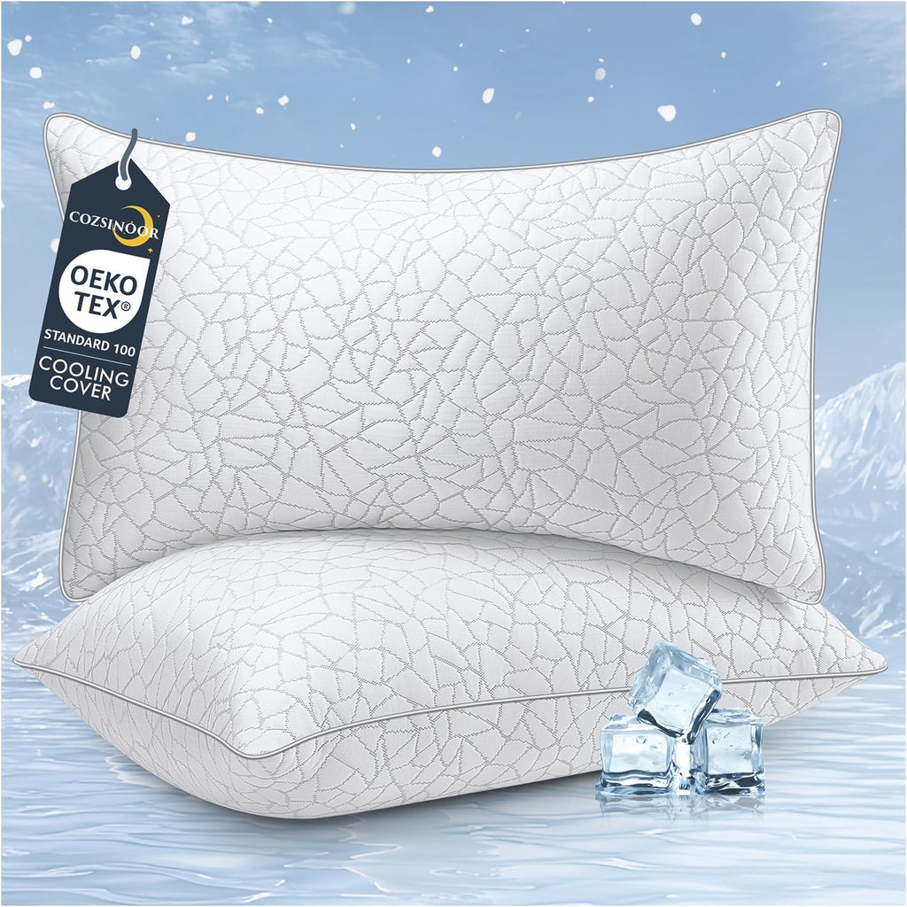 COZSINOOR King Size Bed Pillows - Breathable Premium Down Alternative Pillows Set of 2 for Side, Back, and Stomach Sleepers Cooling Hotel…