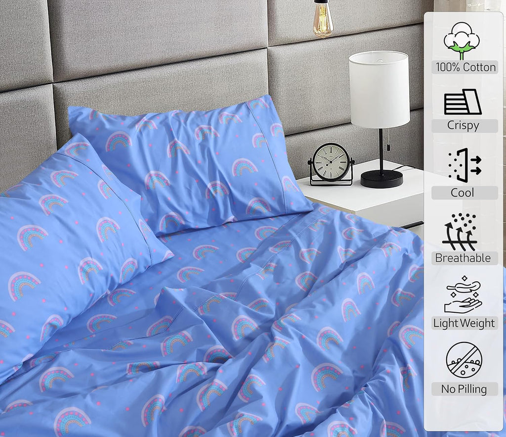 Ruvanti 100% Cotton Percale Sheets Full Size – Crisp Cooling Bed Sheets for Hot Sleepers, Deep Pocket 16”, Soft Breathable & Durable Hotel-…