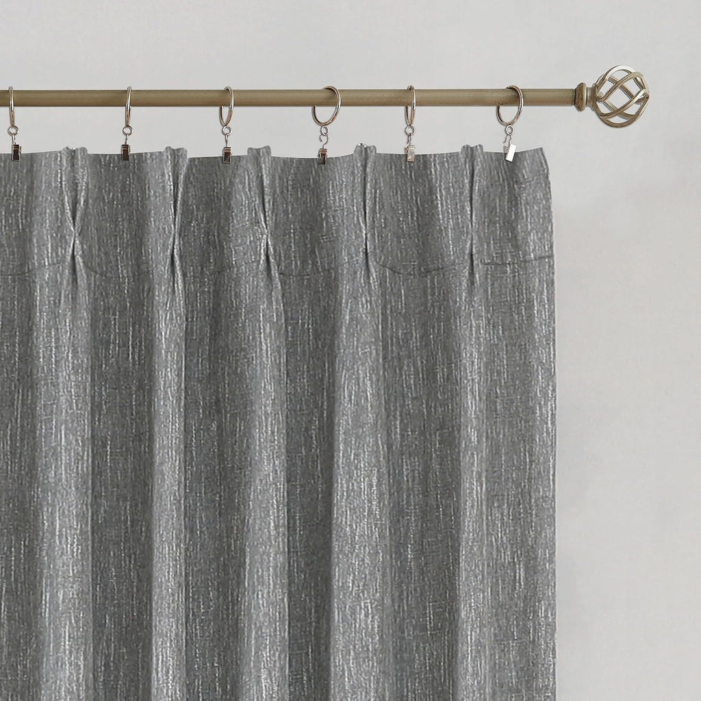 VisionHome Vision Home Charcoal Grey Pinch Pleated Full Blackout Curtains Room Darkening Window Curtains for Living Room Bedroom Thermal In…
