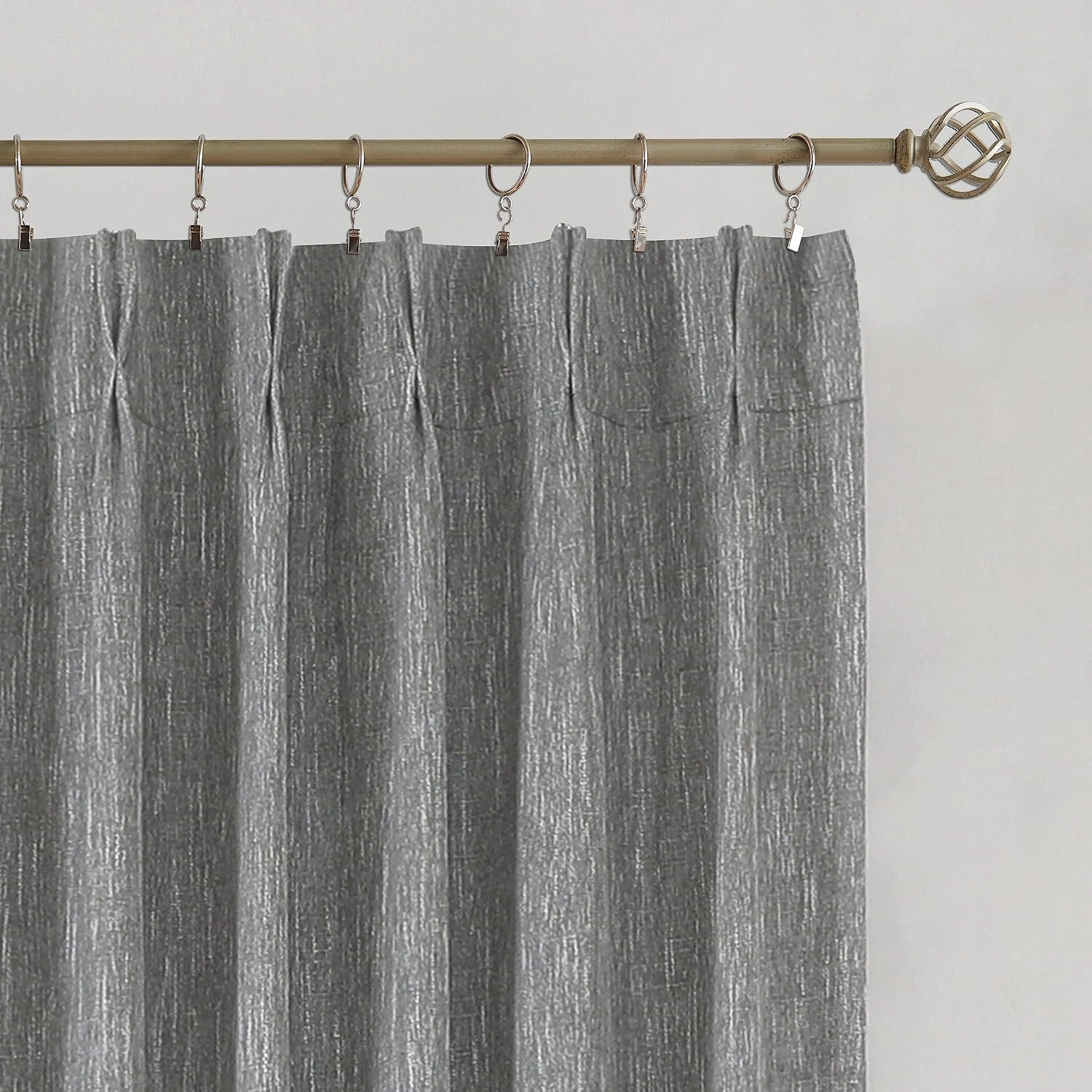 VisionHome Vision Home Charcoal Grey Pinch Pleated Full Blackout Curtains Room Darkening Window Curtains for Living Room Bedroom Thermal In…