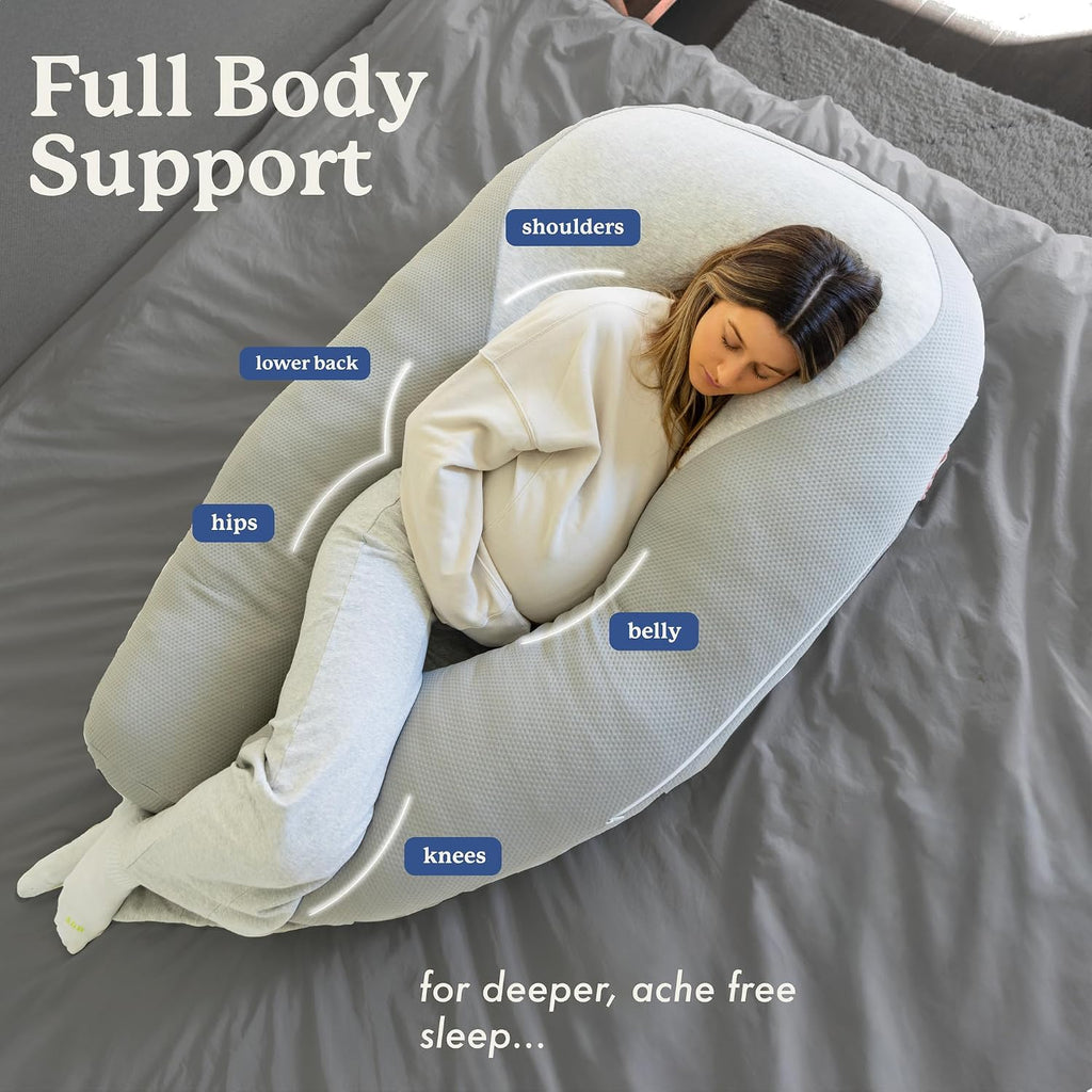 Plufl Hugl Cooling Body Pillow & Breeze Cooling Blanket Set | U-Shaped Memory Foam Pillow for Side Sleepers & Pregnancy | Lightweight…