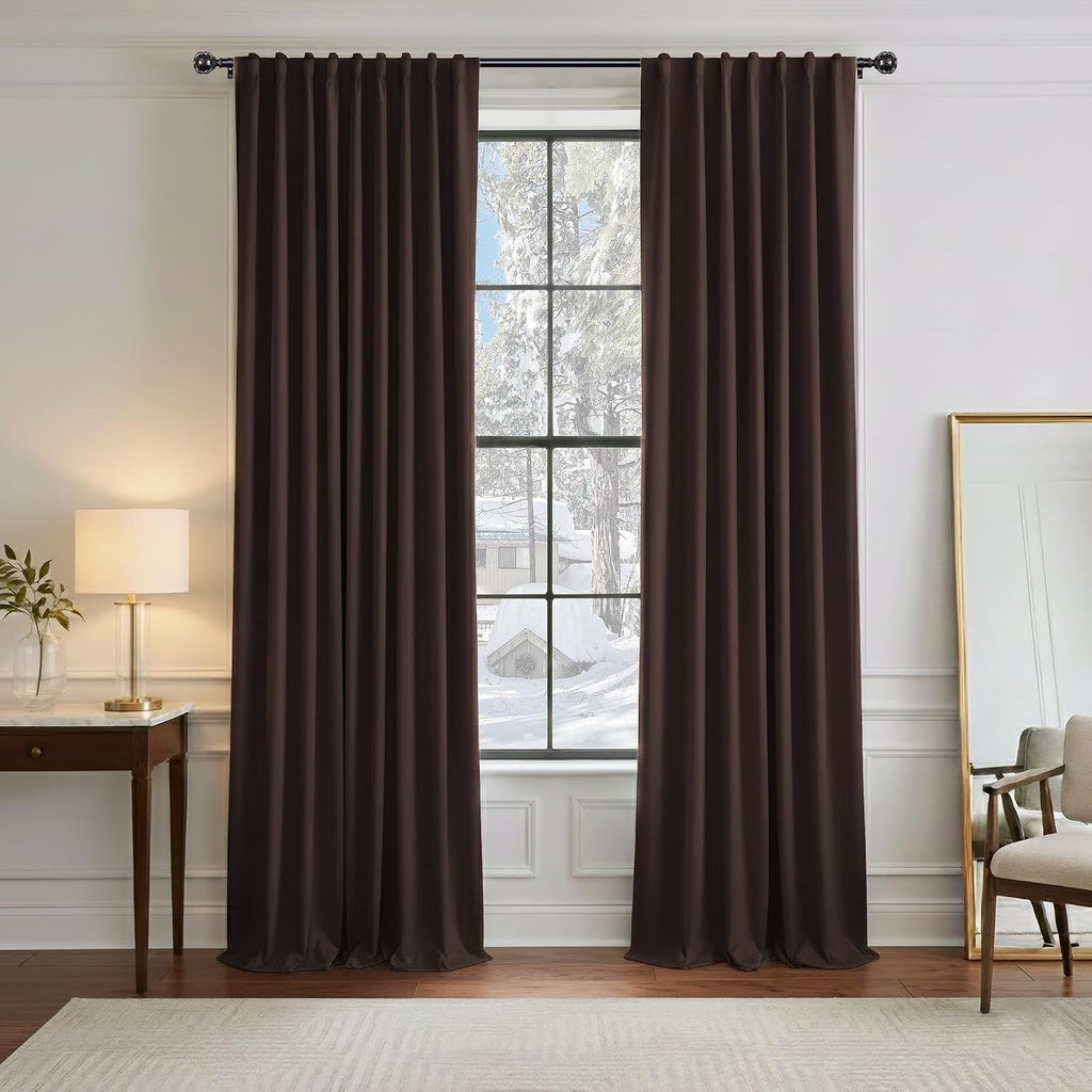 Ponydance PONY DANCE Black Out Curtains for Bedroom Window, Room Darkening 96 inch Curtains 2 Panel Set, Thermal Insulated Drapes for Livin…