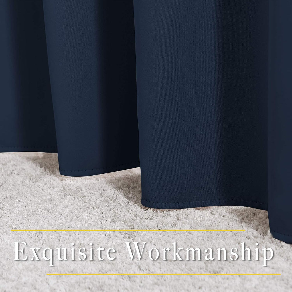 Nicetown Navy Blue Blackout Curtains & Drapes - Window Treatment Energy Saving Thermal Insulated Room Darkening Solid Grommet Panels for Li…