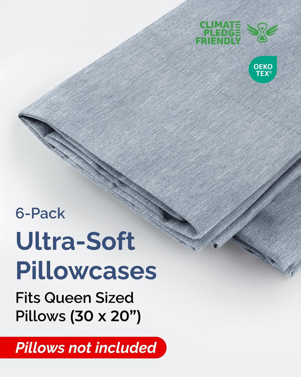 Queen Pillow Cases Set of 6 - Ultra Soft Hotel Quality Pillowcase Covers - Comfy & Wrinkle Free - Shrink & Fade Resistant - Machine…