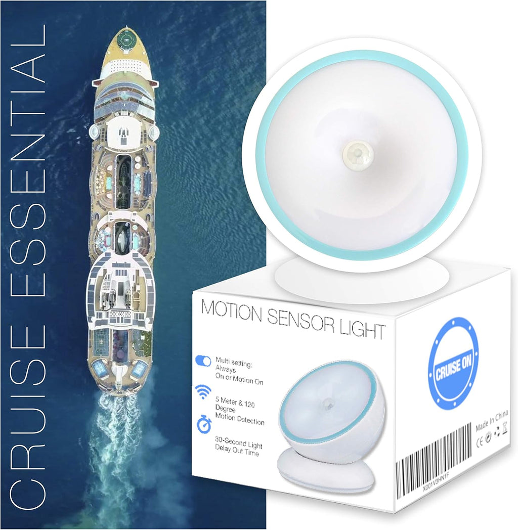Cruise On Motion-Activated Battery LED Light with Magnetic Base, 360° Rotating Night Lamp for Closets, Bathrooms, Hallways & Cabinets…