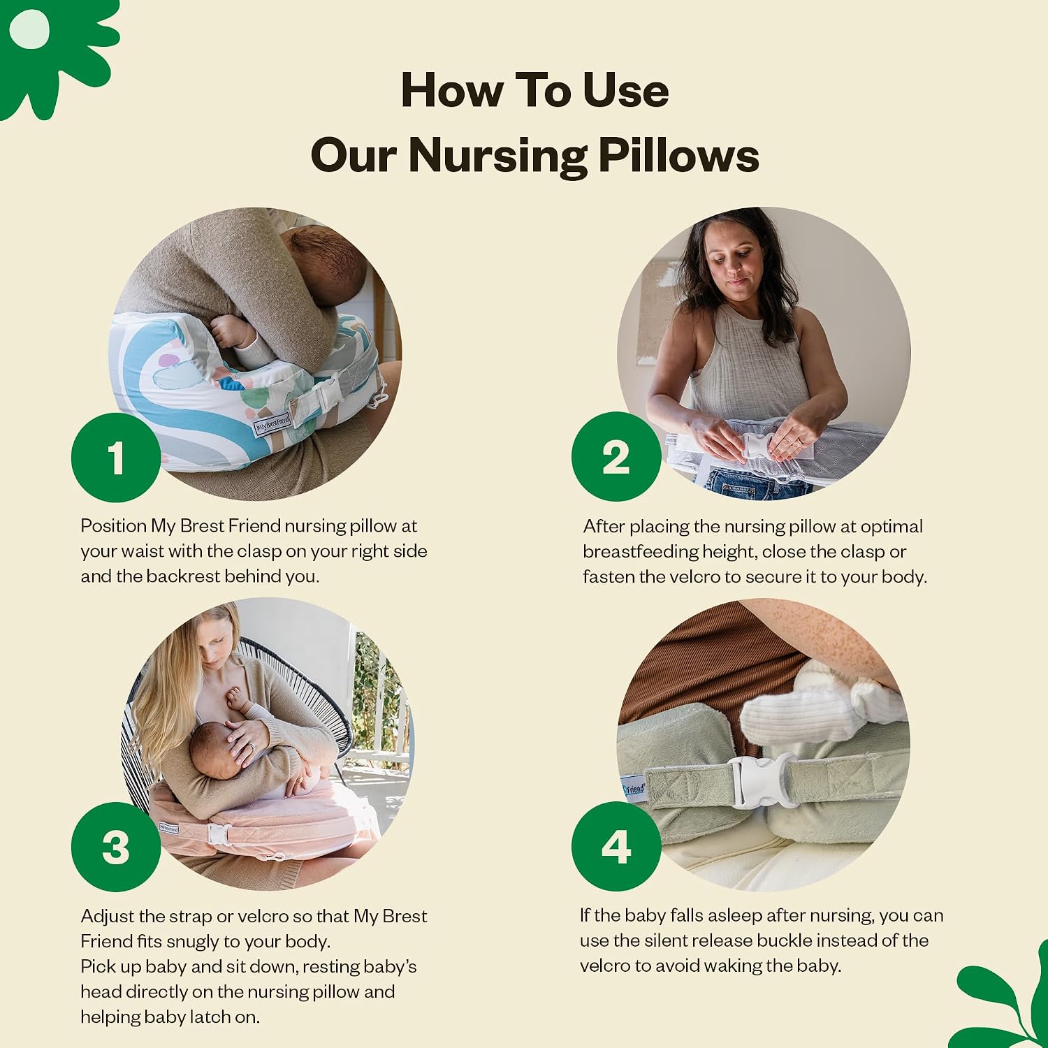 My Brest Friend Deluxe Organic Nursing Pillow 100% Organic Cotton Slipcover Ergonomic Breastfeeding Pillows Supports Both Mom and Baby…