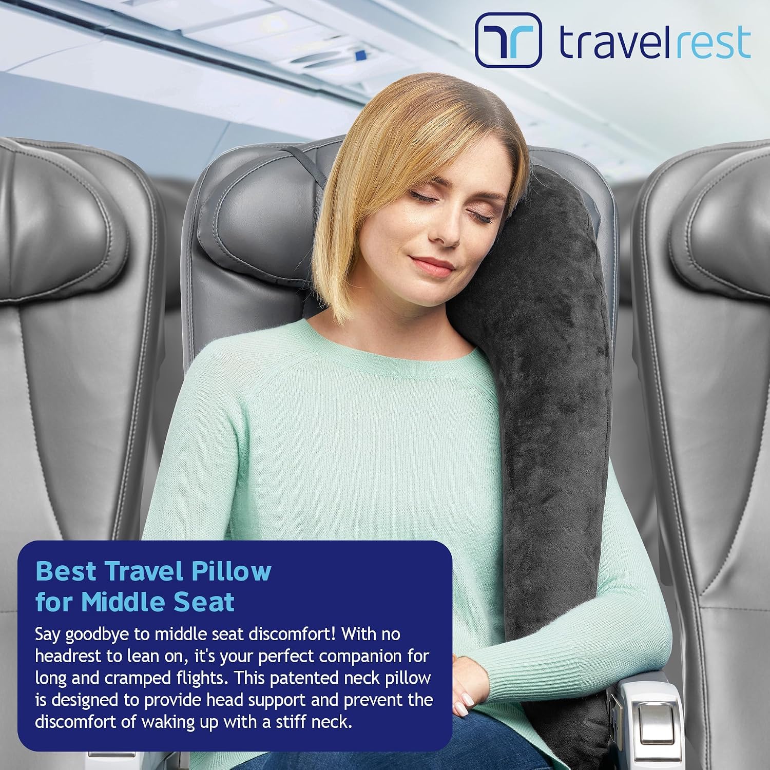TRAVELREST All-in-One Travel Neck Support & Body Pillow - Airplane Pillow for Long Flight Comfort, Travel Essentials, Sleeping…