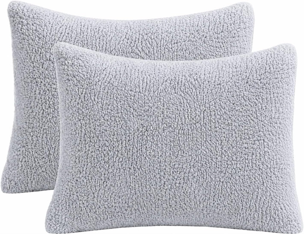 Reafort Ultra Soft Sherpa Pillowcases Set of 2 – Fluffy Cozy Fleece Standard 20" x 26", Warm Plush Covers with Smooth Zipper, Machine Washa…