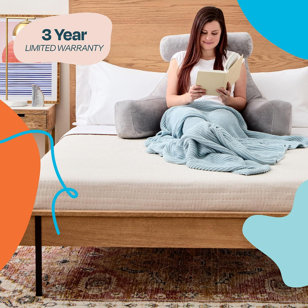 Linenspa Reading Pillow with Shredded Memory Foam- X-Large Size with Neck Support - Back Pillow for Sitting in Bed, Reading, Gaming…