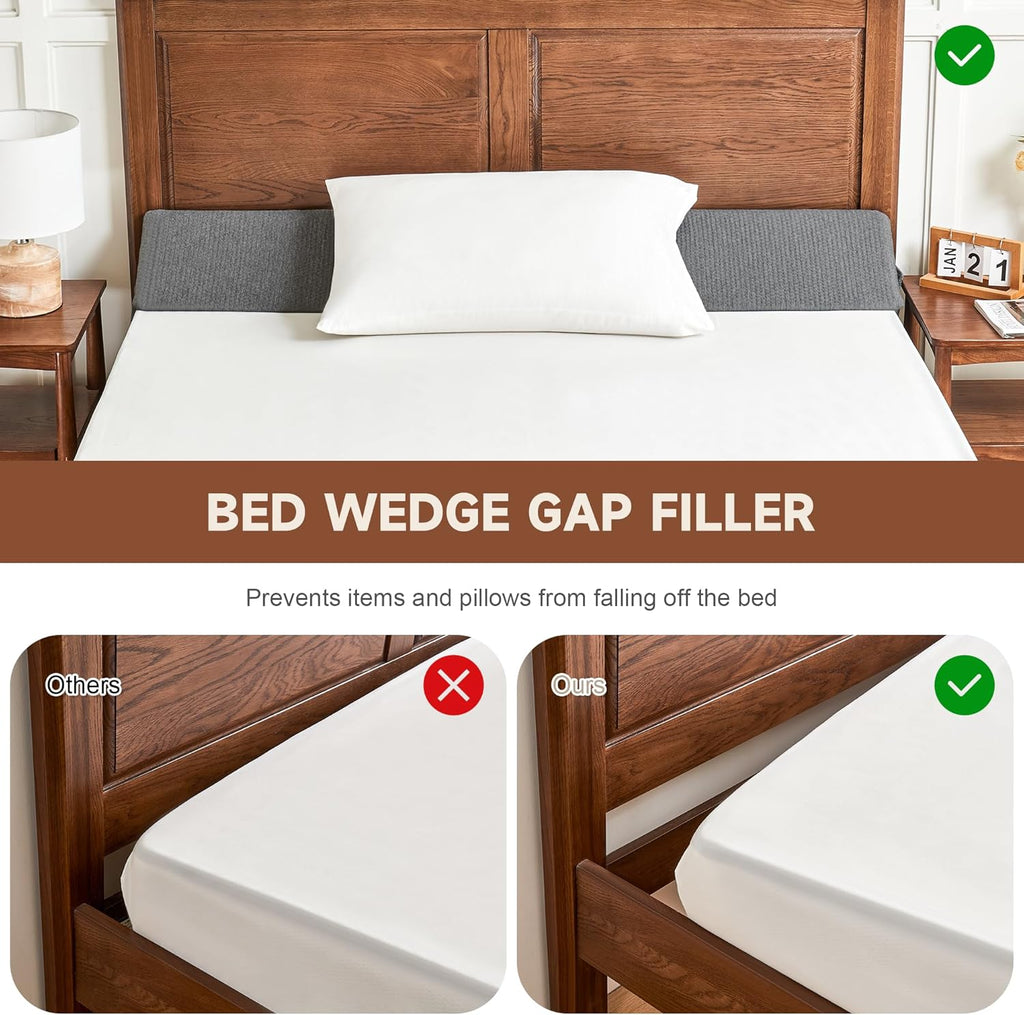IFNOW King Size(76"x6"x10") Bed Wedge Pillow for Headboard, Mattress Gap Filler(0-8"), Bed Wedge for Gap Between Your Headboard and…