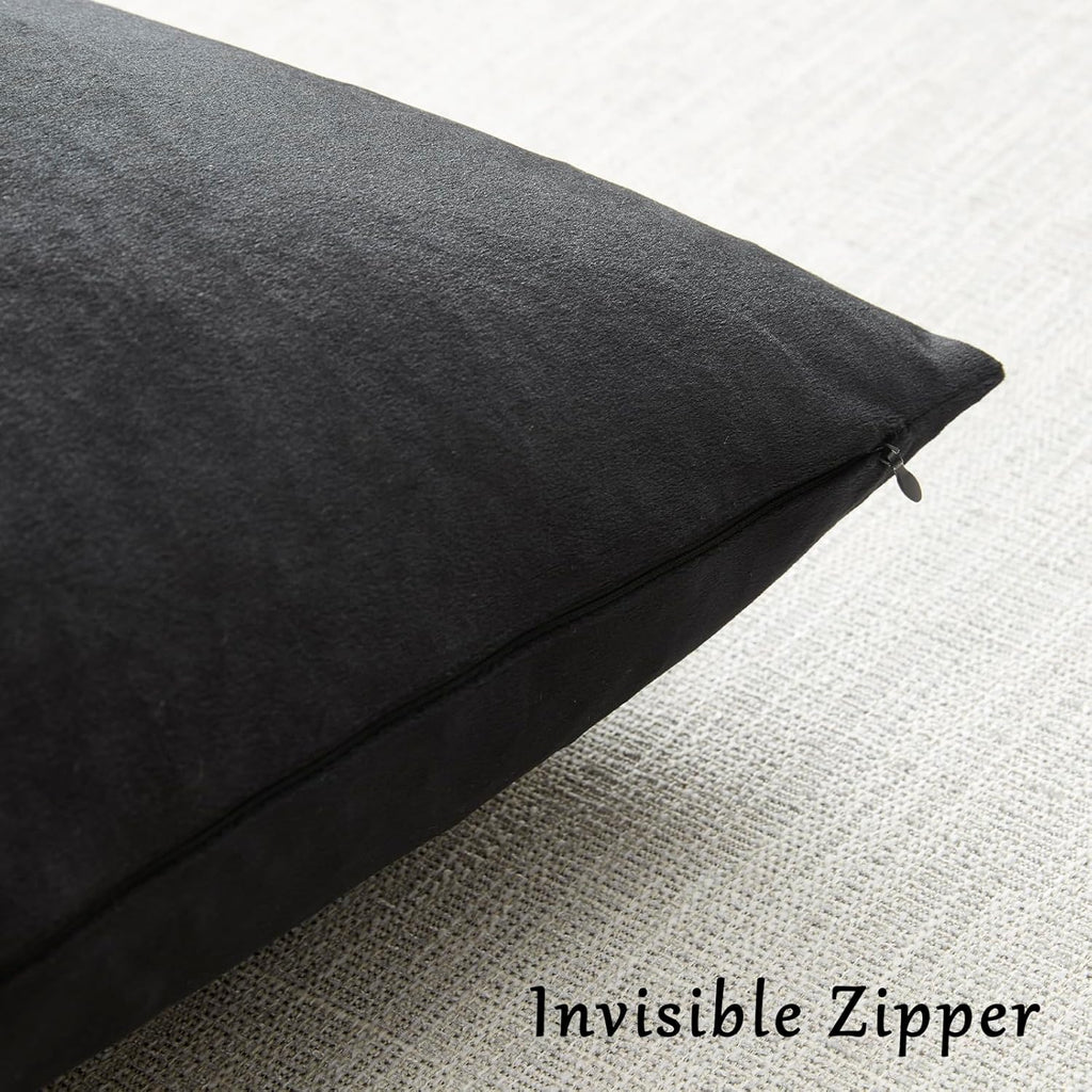 GIGIZAZAFocusingonhomedecoration GIGIZAZA Black Velvet Pillow Covers 16x16, Decorative Square Throw Pillows Modern Covers Small Solid Living…