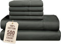 Casa Platino King Sheet Set, 6 Piece Silky Sateen Sheets with 500 Thread Count 100% Cotton, 15 Inch Deep Pocket Fitted Sheet for King…