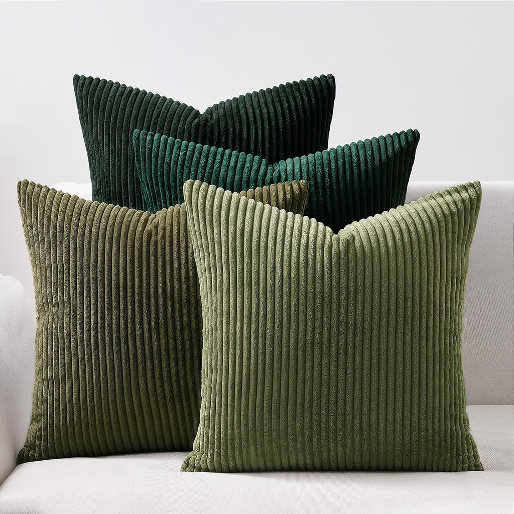 Topfinel Corduroy Throw Pillow Covers Pack of 2 Gray 16"x16" No Insert with Hidden Zipper | Decorative Cushion Covers for Fall, Halloween,…