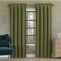 Sun Zero Oslo Theater Grade Extreme 100% Blackout Rod Pocket Curtain Panel, 52" x 84", Sage Green