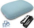 BetterSleepAnywhere! Cooling Camping Pillow, Memory Foam Travel Pillow with Adjustable Buckle Strap & Storage Bag