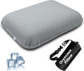 BetterSleepAnywhere! Cooling Camping Pillow, Memory Foam Travel Pillow with Adjustable Buckle Strap & Storage Bag