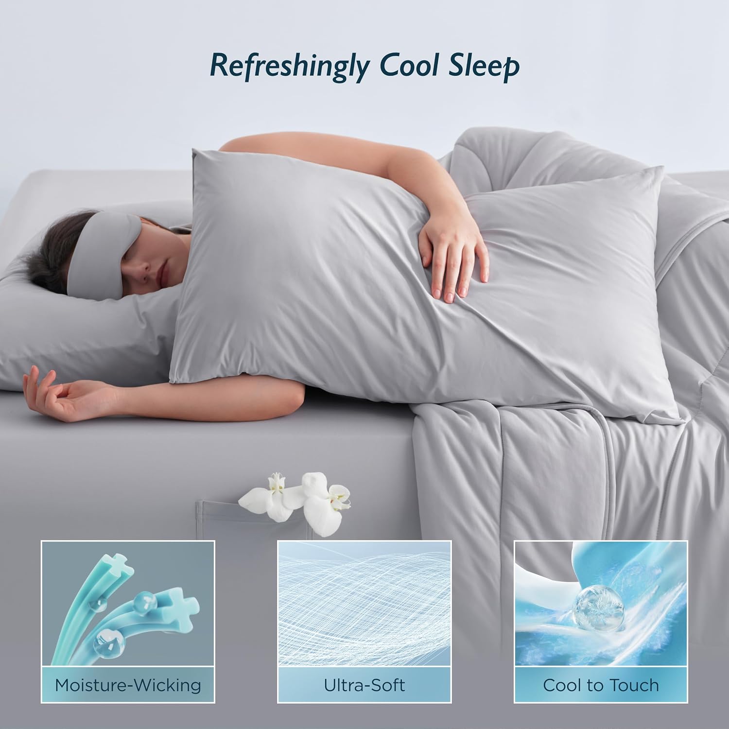 Breescape Cooling Pillow Cases King Size - BlendTekTM Dry & Cool Technology for Hot Sleepers and Night Sweats, Ultra Soft & Smooth Pillowcas…
