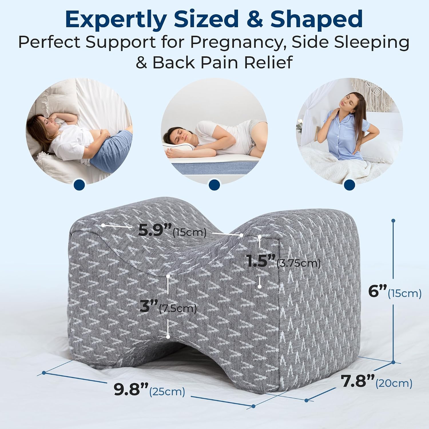 5Starsunited 5 STARS UNITED Knee Pillow for Side Sleepers - Hip, Memory Foam Leg Cushion for Side Sleeping - Between Legs Pillow for Sciat…