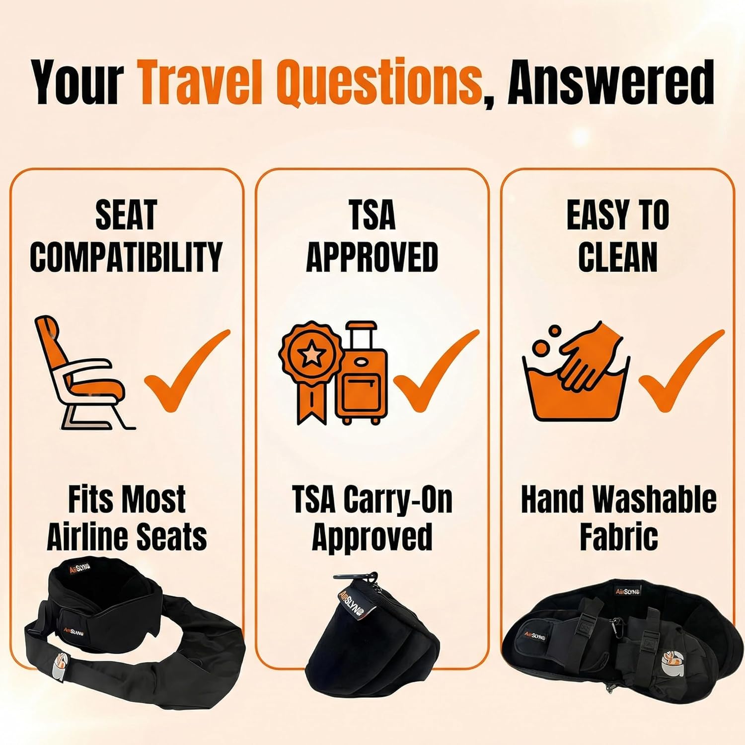 3-in-1 Airplane Sleep Support System - Integrated Plane Sleeping Accessories with Memory Foam Long Haul Flight Pillow, Adjustable Travel…