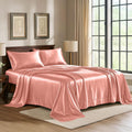 PureBedding Pure Bedding Satin Sheets Queen [4-Piece, Blush Pink] Hotel Luxury Silky Bed Sheets - Extra Soft 1800 Microfiber Sheet Set, Wri…