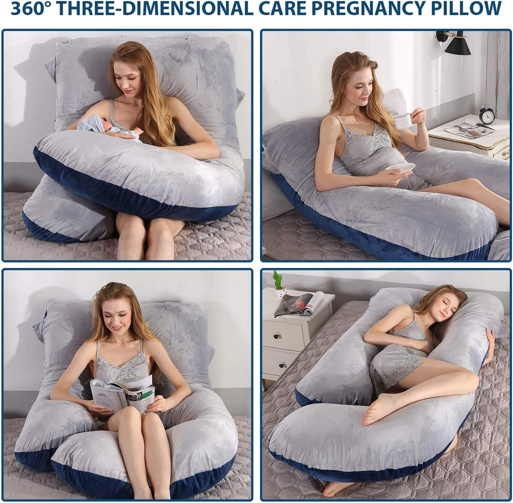 U-Shaped Full Body Pregnancy Pillow for Sleeping – 57" Maternity Pillow with Removable Cover, Support for Back, Legs, Belly & Hips…